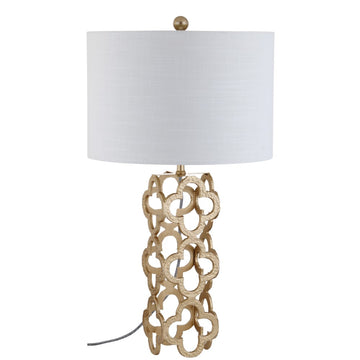 Oliver 26.5" Metal Quatrefoil LED Table Lamp - JONATHAN Y
